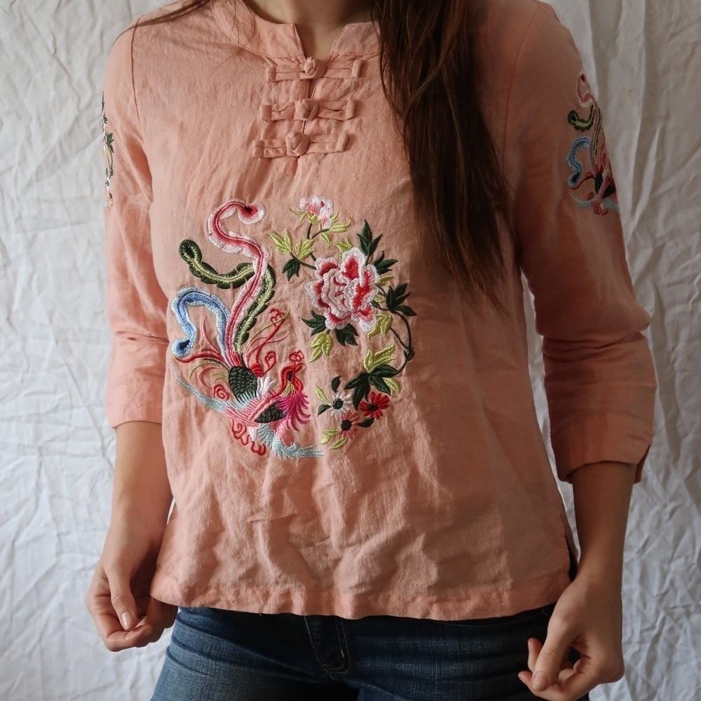 Sycamore Story Embroidered Top
